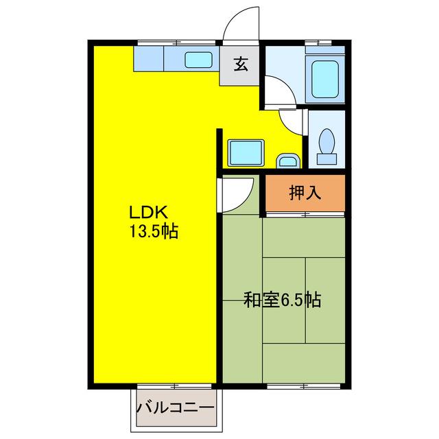 第1メゾンドラポール(1LDK/2階)の間取り写真