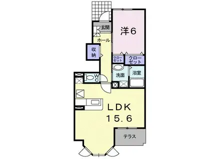 ミニヨン(1LDK/1階)の間取り写真