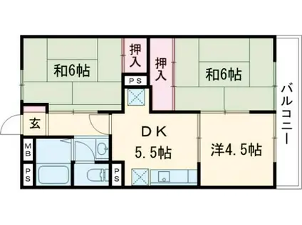 寺田ハイツ(3DK/3階)の間取り写真