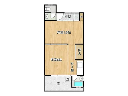 栄コーポ(2K/1階)の間取り写真