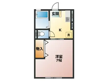 パインクレスト(1K/1階)の間取り写真