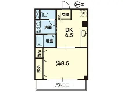 ハウル桜町(1DK/1階)の間取り写真