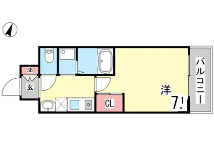 セファミ御影(1K/5階)の間取り写真