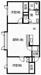 カーサエクラン東光(2LDK/2階)の間取り写真