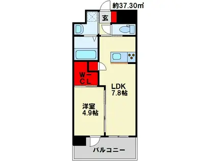 MAISON DO HIRO(1LDK/8階)の間取り写真