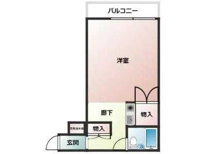 キャッスルマンション川越B号館(ワンルーム/3階)の間取り写真