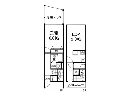 アベイユ(1LDK/1階)の間取り写真