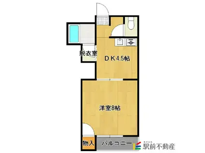 リアンジュB(1DK/3階)の間取り写真