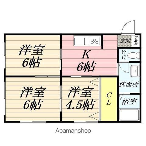 桑原ハイツ(3DK/2階)の間取り写真