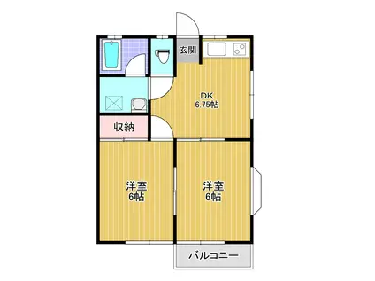 アーバン金光C(2DK/2階)の間取り写真
