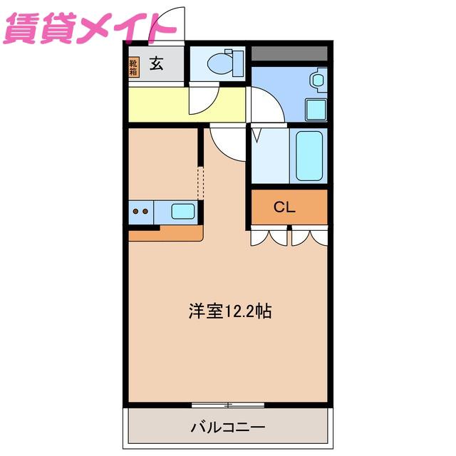 グロリアス・M(ワンルーム/1階)の間取り写真