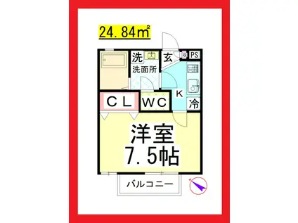 DLビラージュ (1K/3階)の間取り写真