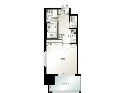 エンクレスト博多駅前III(1K/5階)の間取り写真