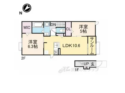 メゾン・シャトンⅡ(2LDK/2階)の間取り写真