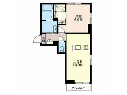 シャーメゾン寺尾台(1LDK/1階)の間取り写真