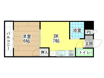 ヴィレッジ皆好園(1DK/2階)の間取り写真