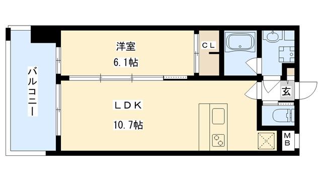 PHOERME城北公園(1LDK/8階)の間取り写真