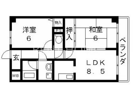 エストヴェルジュ(2LDK/4階)の間取り写真