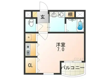 グランクレール・K(ワンルーム/3階)の間取り写真