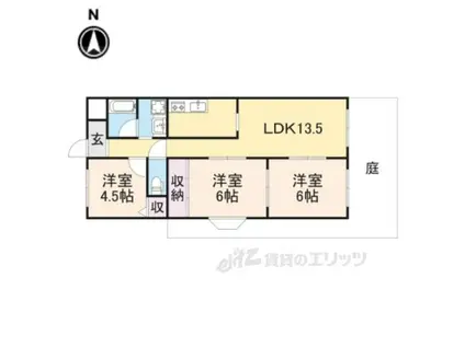 メゾン東中(3LDK/1階)の間取り写真