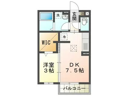 モナリエ栄(1DK/1階)の間取り写真