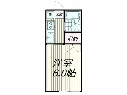 オキナテラス(1K/2階)の間取り写真