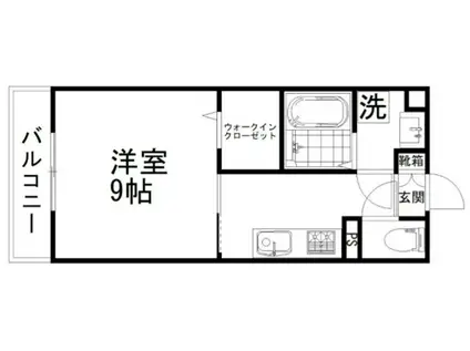 メゾン・ブロン(1K/1階)の間取り写真