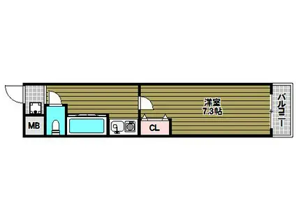 IROOM狭山(1K/1階)の間取り写真