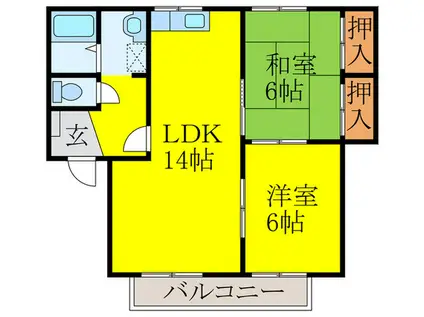 ビクトリ-IIB 上の園(2LDK/2階)の間取り写真