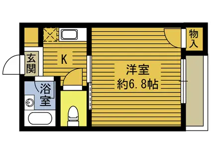 バウハウス山本(1K/2階)の間取り写真