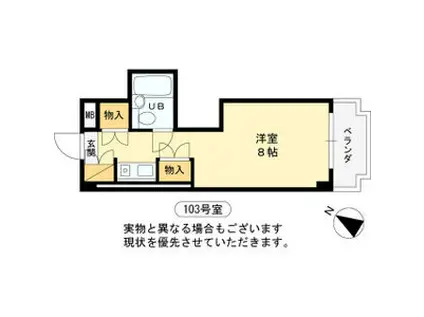 クレアーレ学園前(ワンルーム/1階)の間取り写真