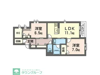 シャーメゾン鎌倉海岸(2LDK/2階)の間取り写真