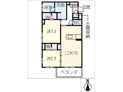 ルジェンド(2LDK/2階)の間取り写真