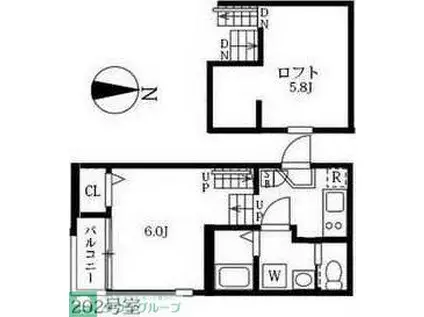 ハーモニーテラス東水切町(1K/1階)の間取り写真