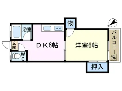 中央コーポ NO1(1DK/2階)の間取り写真
