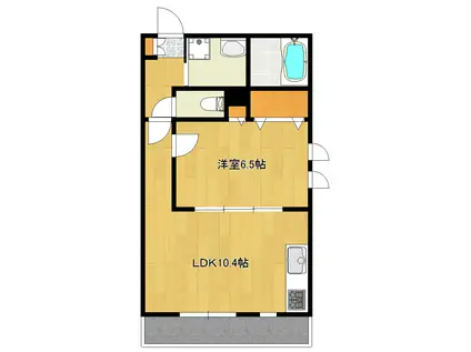 エスポワール中原(1LDK/3階)の間取り写真