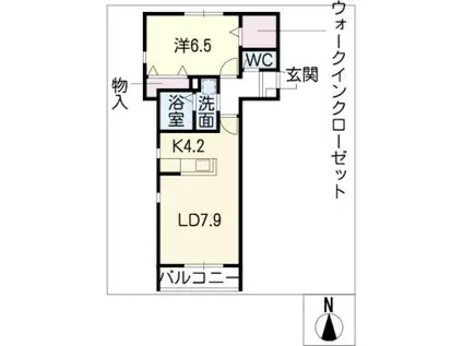 ブランシェ・ディセ(1LDK/2階)の間取り写真