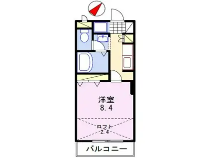 ワンズリバーサイド(1K/3階)の間取り写真