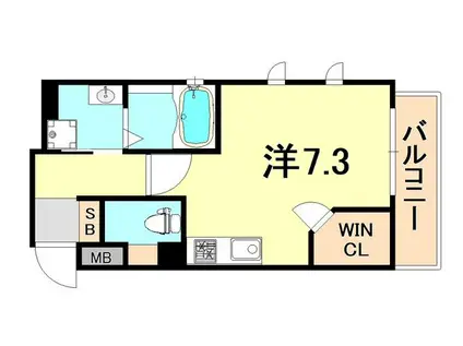 ERコート王子公園(ワンルーム/2階)の間取り写真