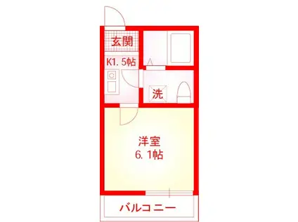 STAZIONE MINAMI RINKAN(1K/3階)の間取り写真