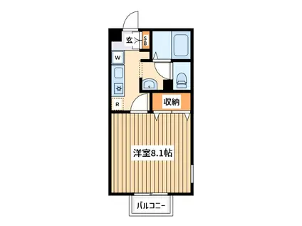 セジュール(1K/1階)の間取り写真