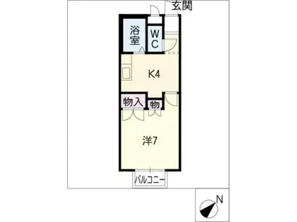 DEAR COURT A棟(1K/2階)の間取り写真