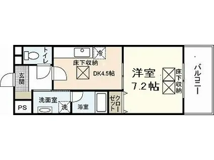 クレアーレヴェント金剛寺(1DK/3階)の間取り写真