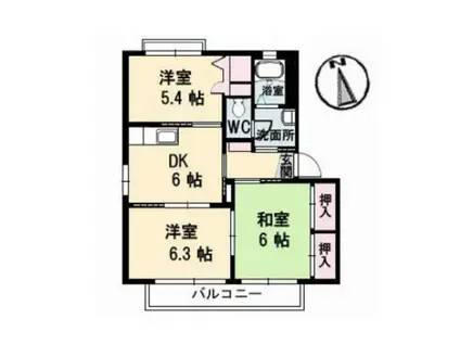 シャーメゾン大森(3DK/1階)の間取り写真