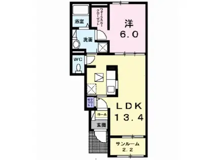 Nゲート VIII(1LDK/1階)の間取り写真