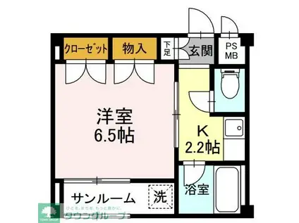 AWAビル(1K/3階)の間取り写真