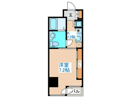 テック札幌(1K/8階)の間取り写真