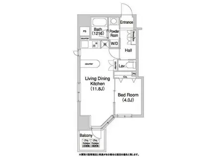 コンフォリア浅草橋デュー(1LDK/12階)の間取り写真