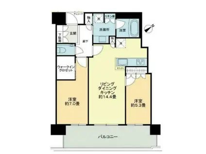 ザ・パークハウス中之島タワー(2LDK/23階)の間取り写真