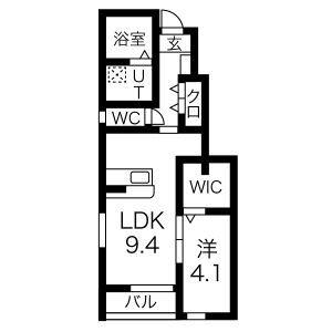 K.COURT(1LDK/1階)の間取り写真
